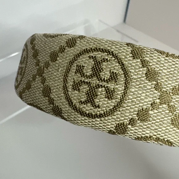 Tory Burch New T Monogram Canvas Headband Hazel - Picture 3 of 11